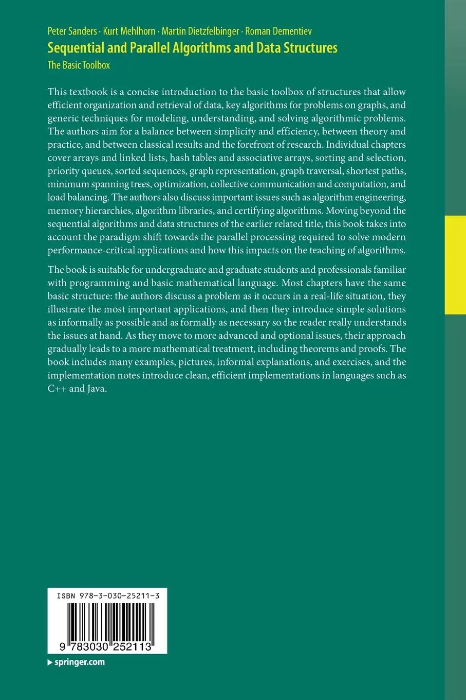 Rückseite: 9783030252113 | Sequential and Parallel Algorithms and Data Structures | Taschenbuch