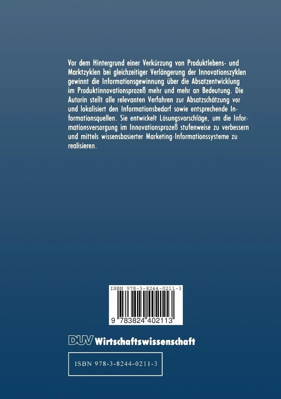 Rückseite: 9783824402113 | Absatzanalyse bei der Produktinnovation | Regina Polster | Taschenbuch