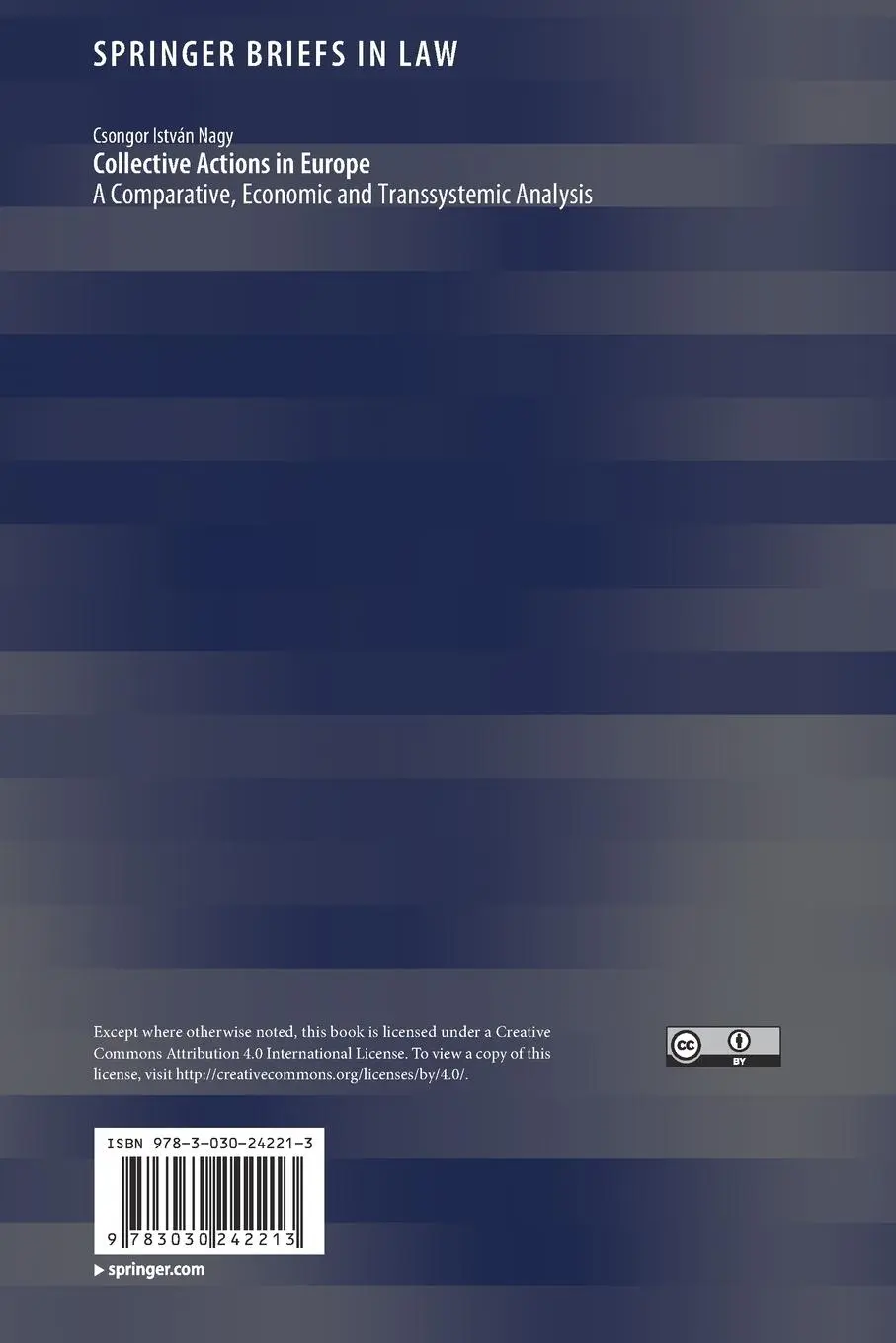Rückseite: 9783030242213 | Collective Actions in Europe | Csongor István Nagy | Taschenbuch
