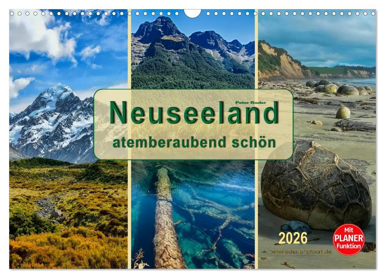 Cover: 9783457962213 | Neuseeland - atemberaubend schön (Wandkalender 2026 DIN A3 quer),...