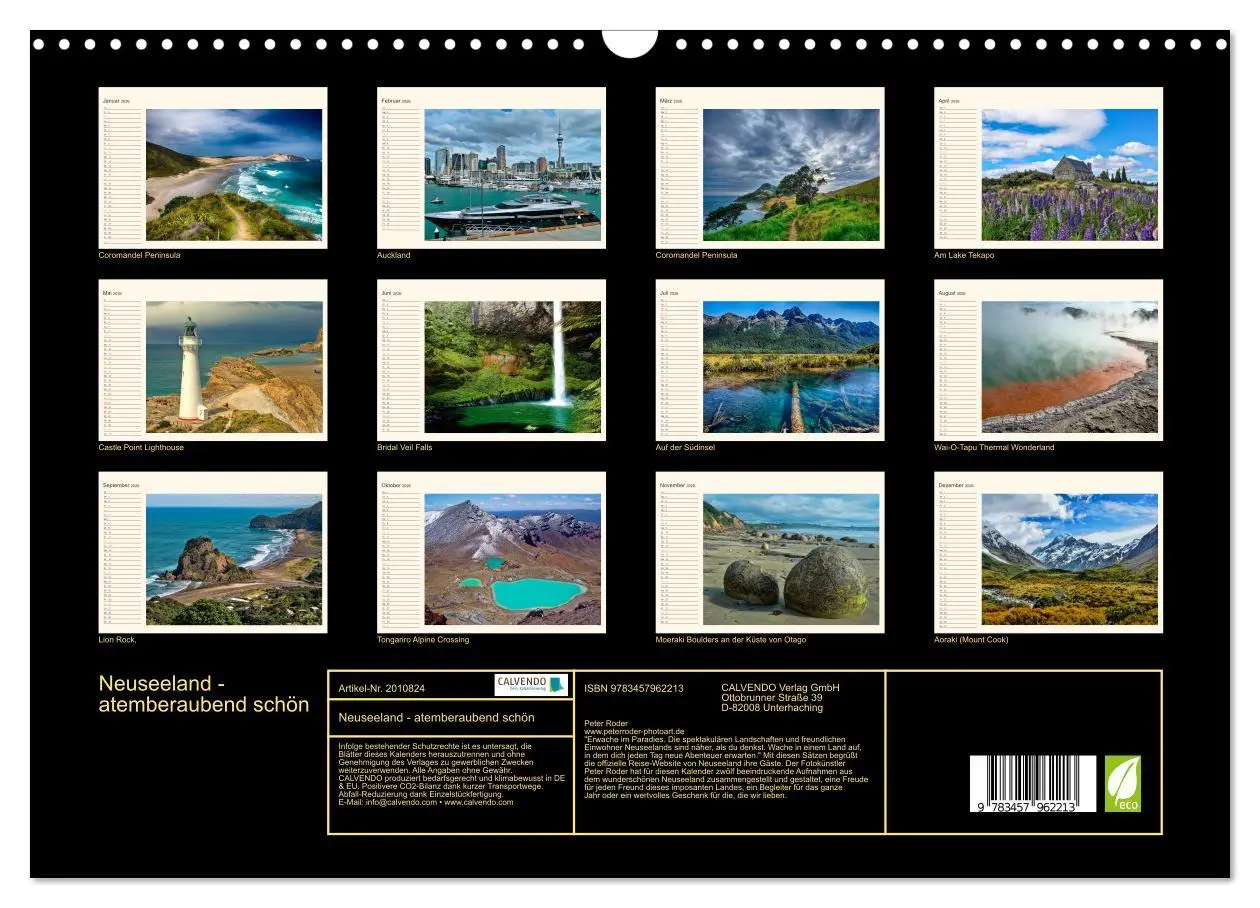Bild: 9783457962213 | Neuseeland - atemberaubend schön (Wandkalender 2026 DIN A3 quer),...