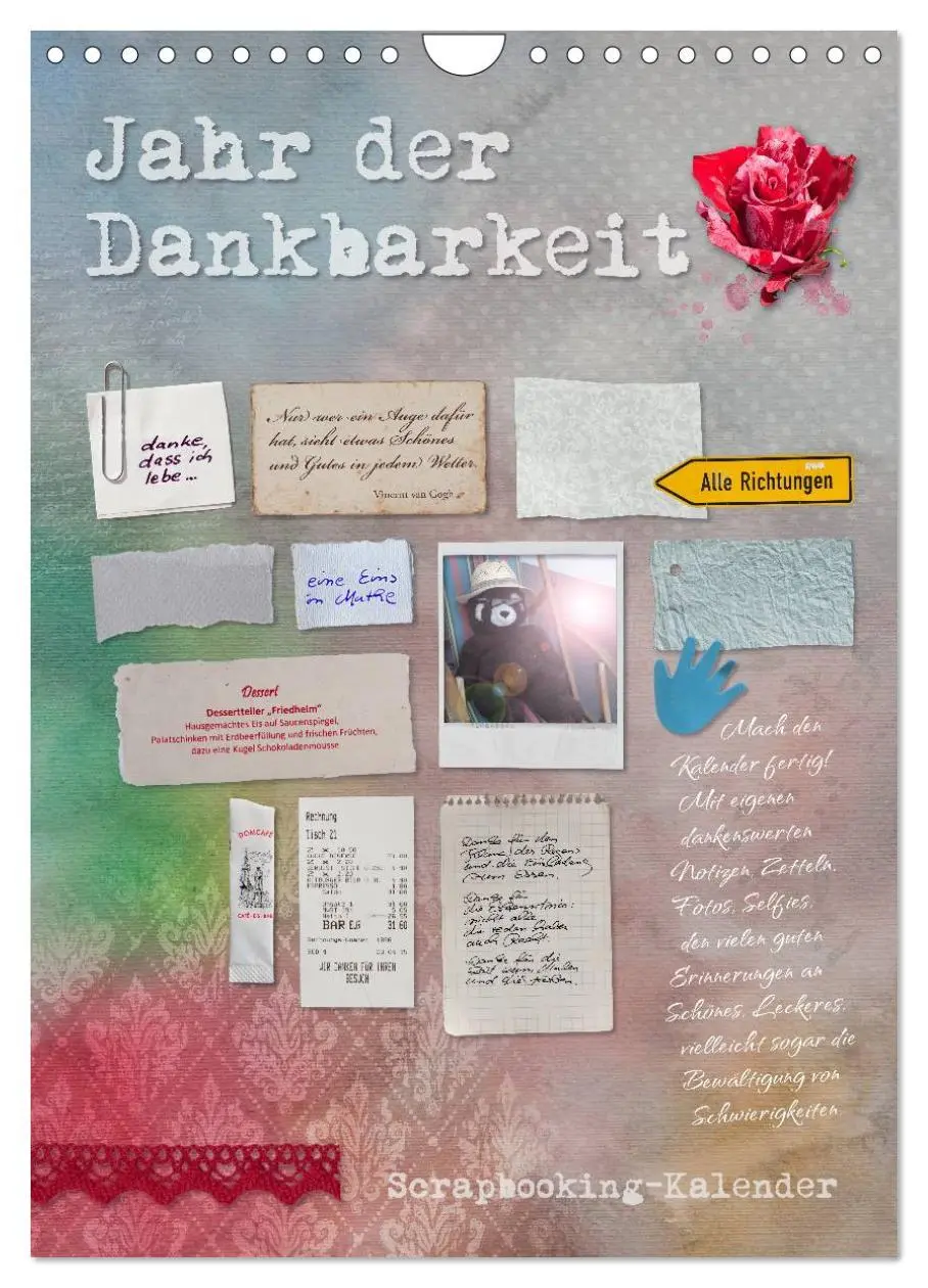 Cover: 9783516432213 | Jahr der Dankbarkeit - Scrapbooking-Kalender (Wandkalender 2026 DIN...