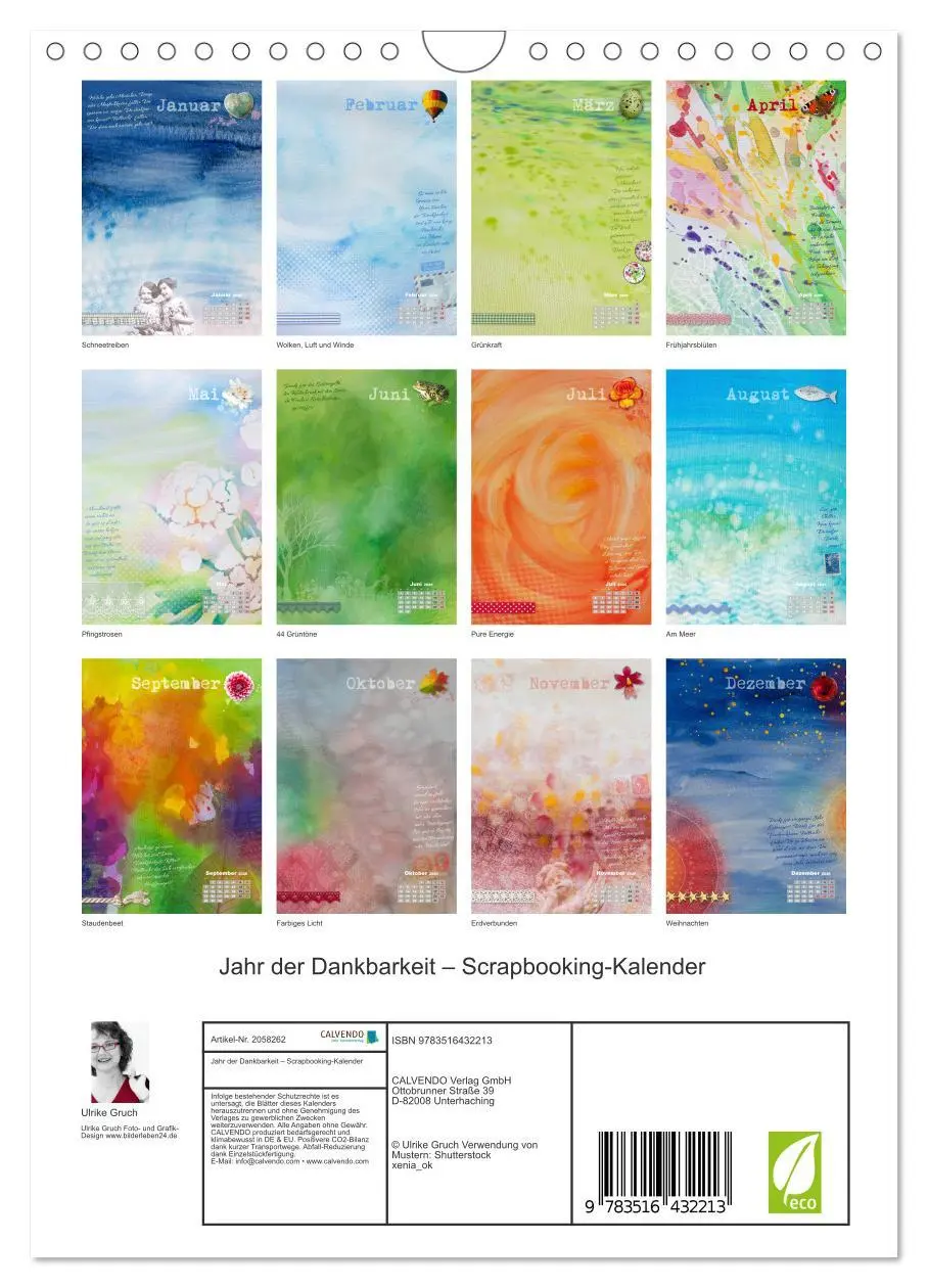 Bild: 9783516432213 | Jahr der Dankbarkeit - Scrapbooking-Kalender (Wandkalender 2026 DIN...