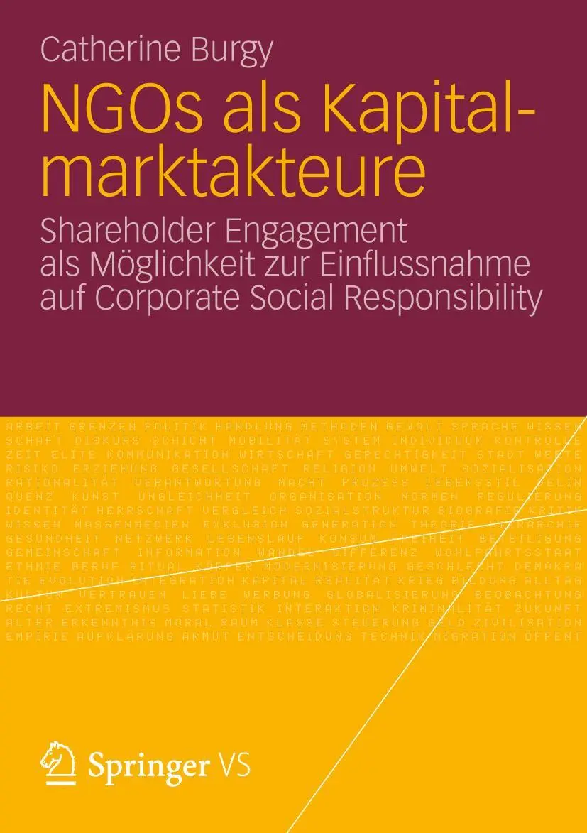 Cover: 9783658002213 | NGOs als Kapitalmarktakteure | Catherine Burgy | Taschenbuch | xvi