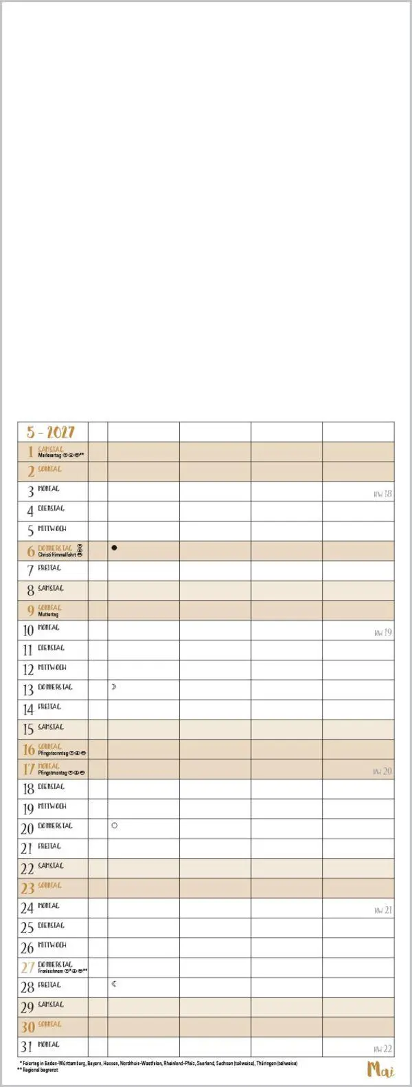 Bild: 9783819302213 | Foto-Malen-Basteln Familientimer gold 2027 | Verlag Korsch | Kalender