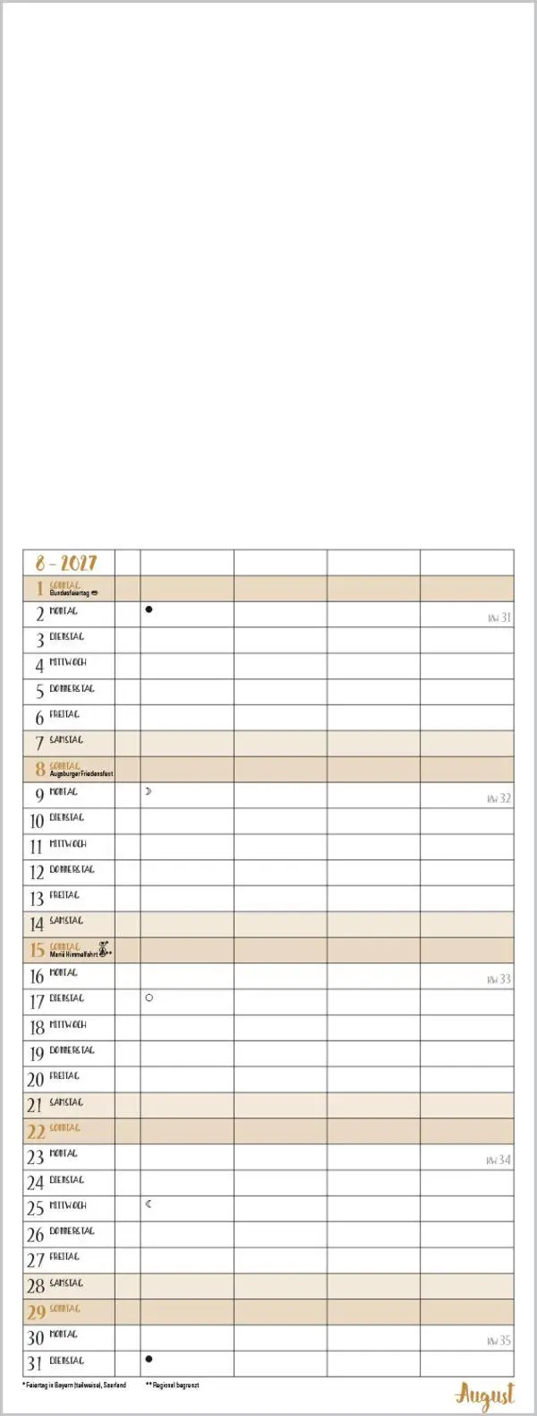 Bild: 9783819302213 | Foto-Malen-Basteln Familientimer gold 2027 | Verlag Korsch | Kalender