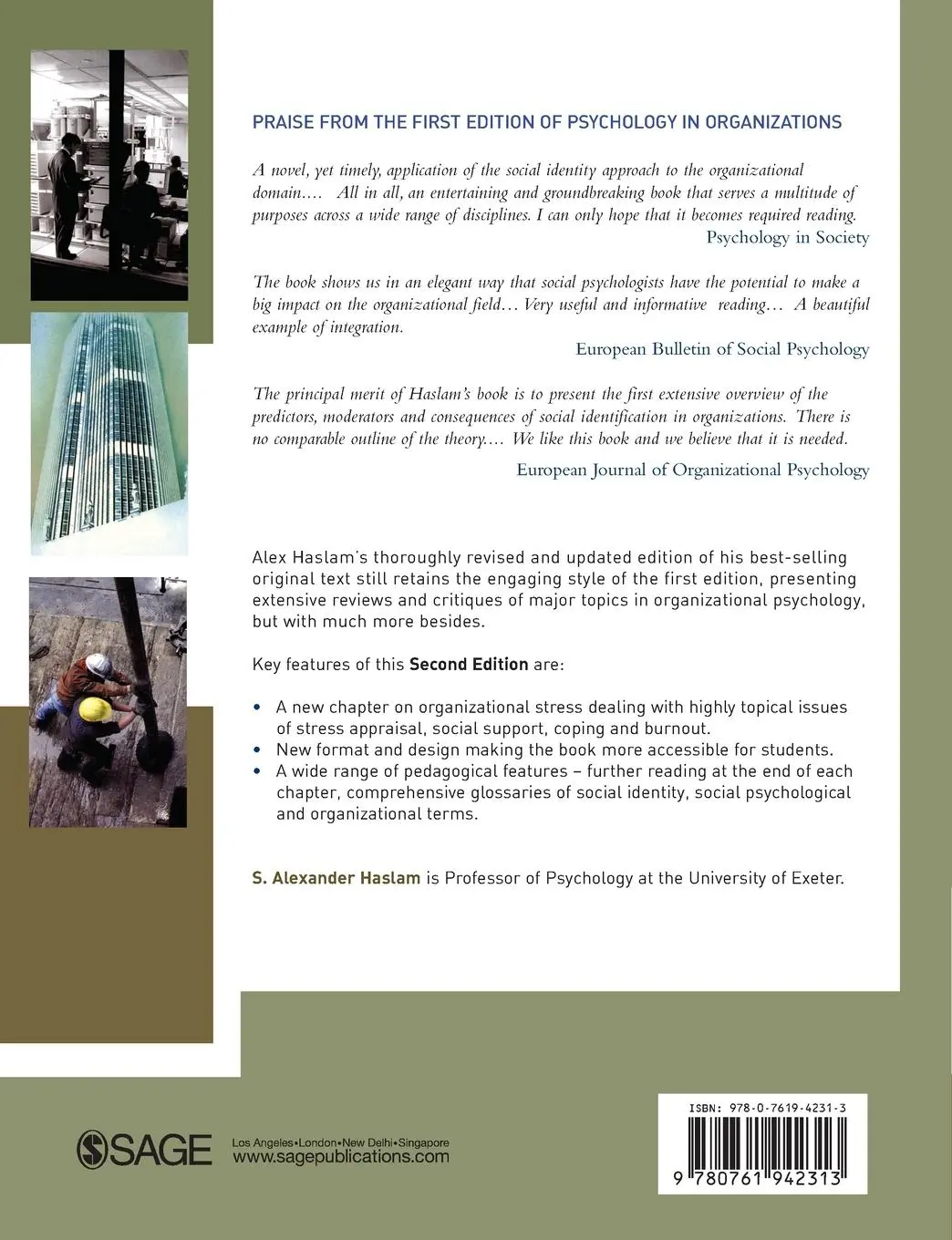 Rückseite: 9780761942313 | Psychology in Organizations | S. Alexander Haslam | Taschenbuch | 2004