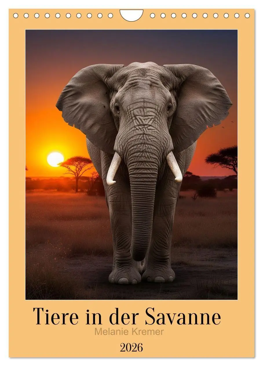 Cover: 9783516662313 | Tiere in der Savanne (Wandkalender 2026 DIN A4 hoch), CALVENDO...