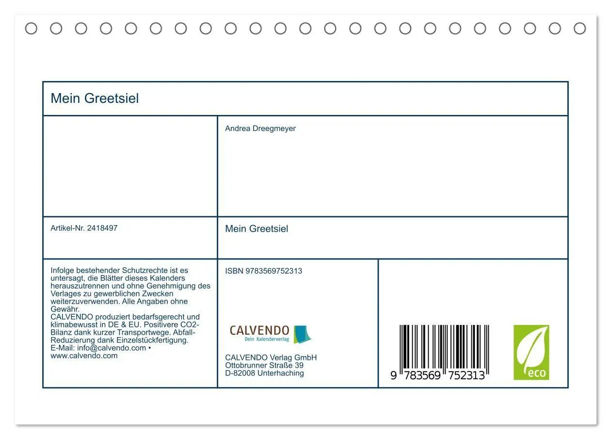 Bild: 9783569752313 | Mein Greetsiel (Tischkalender 2027 DIN A5 quer), CALVENDO...