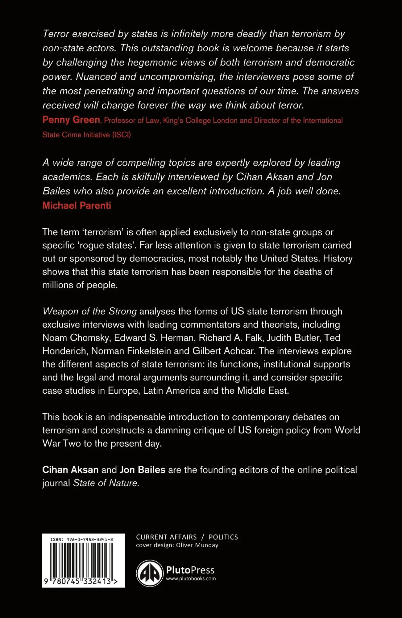 Rückseite: 9780745332413 | Weapon of the Strong | Conversations on US State Terrorism | Buch