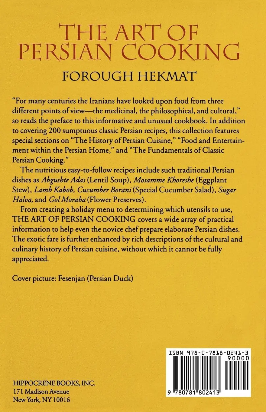 Rückseite: 9780781802413 | The Art of Persian Cooking | Forough-Es-Saltaneh Hekmat | Taschenbuch