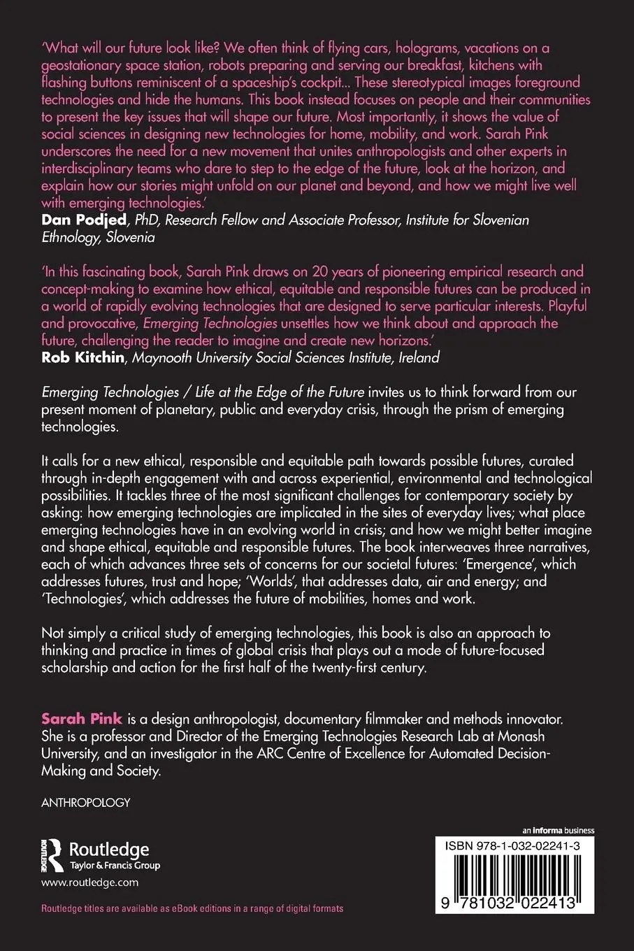 Rückseite: 9781032022413 | Emerging Technologies / Life at the Edge of the Future | Sarah Pink