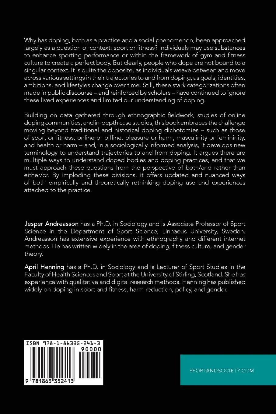 Rückseite: 9781863352413 | Performance Cultures and Doped Bodies | Jesper Andreasson (u. a.)