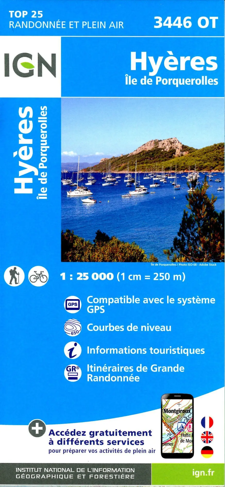 Cover: 9782758552413 | Hyeres Ile de Porquerolles 1:25 000 | (Land-)Karte | Französisch
