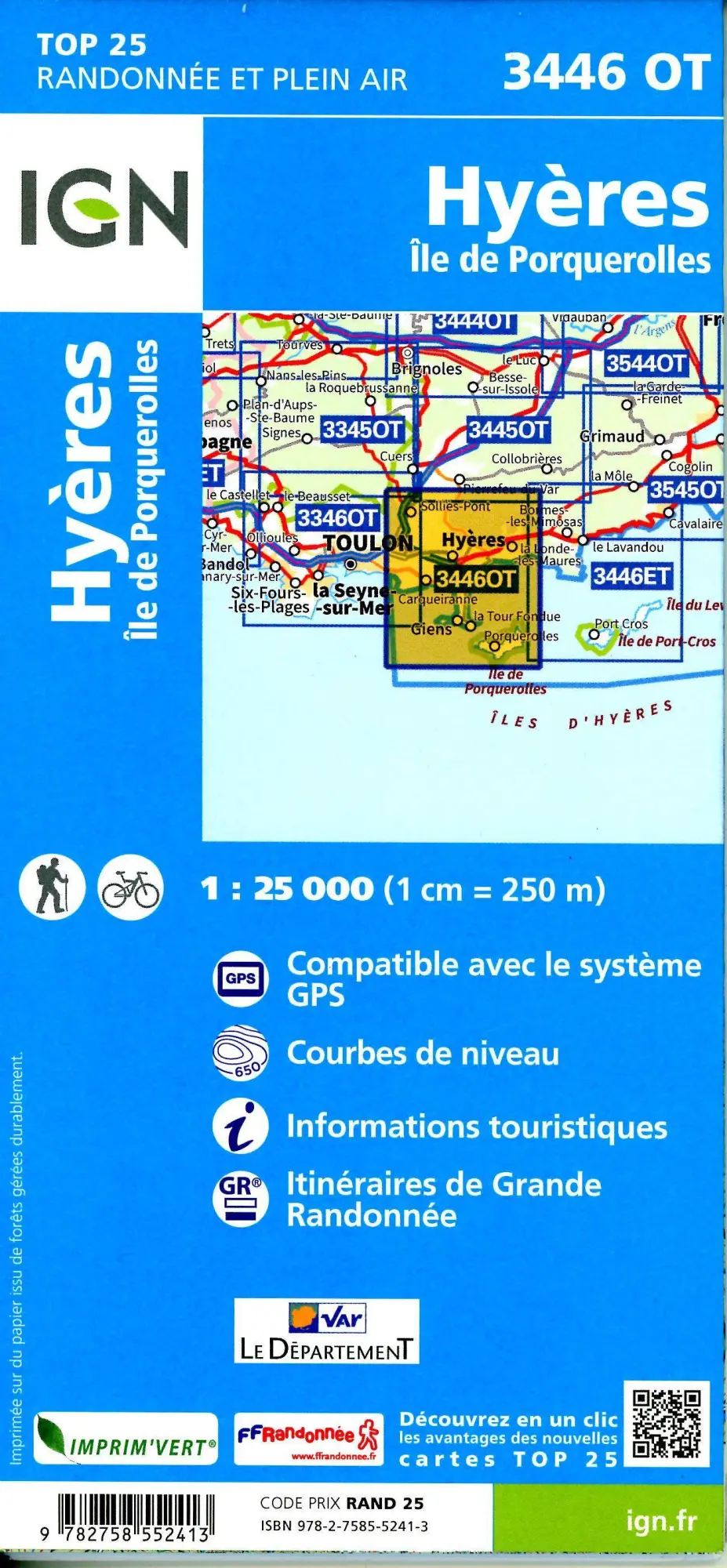 Bild: 9782758552413 | Hyeres Ile de Porquerolles 1:25 000 | (Land-)Karte | Französisch