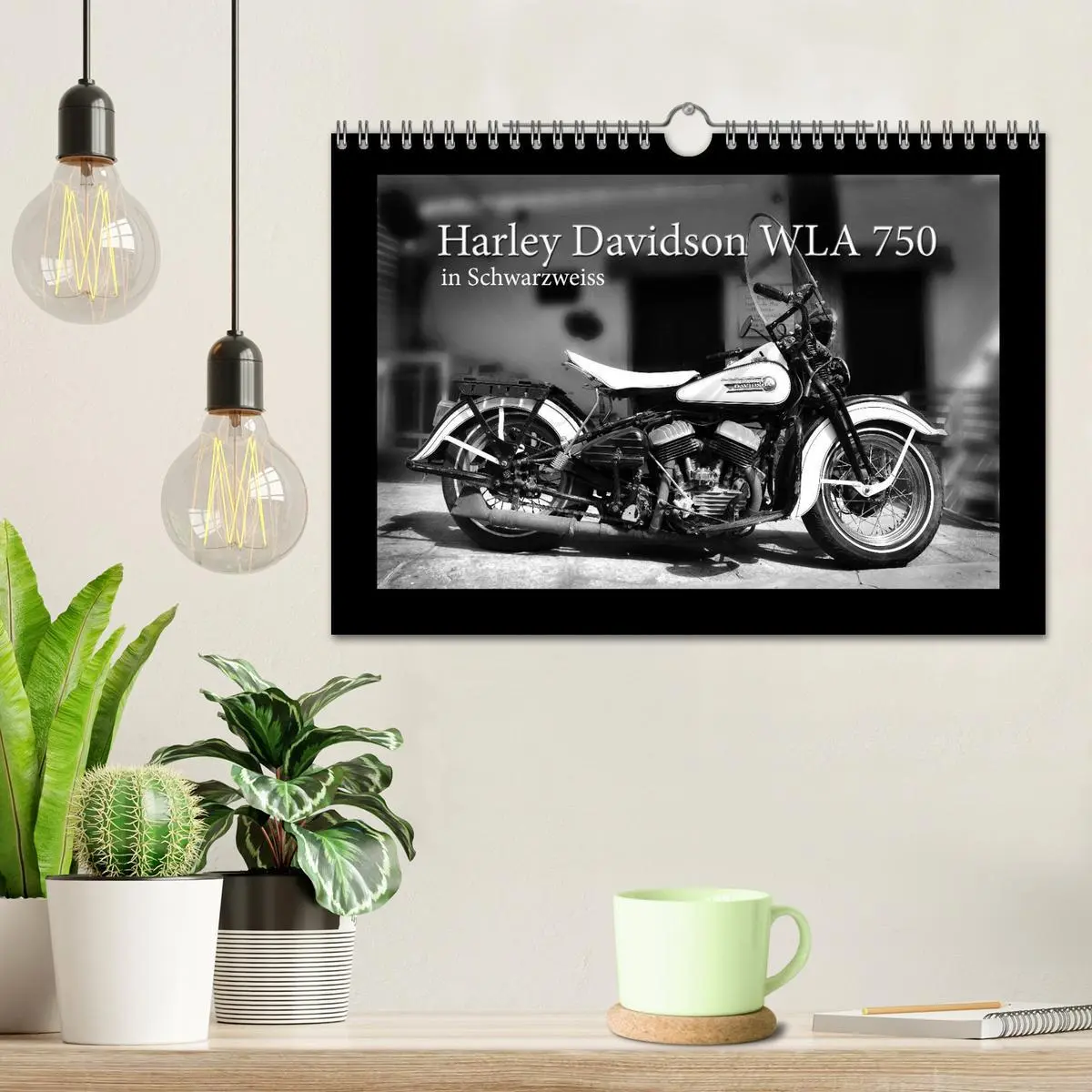 Bild: 9783457872413 | Harley Davidson WLA 750 in Schwarzweiss (Wandkalender 2026 DIN A4...