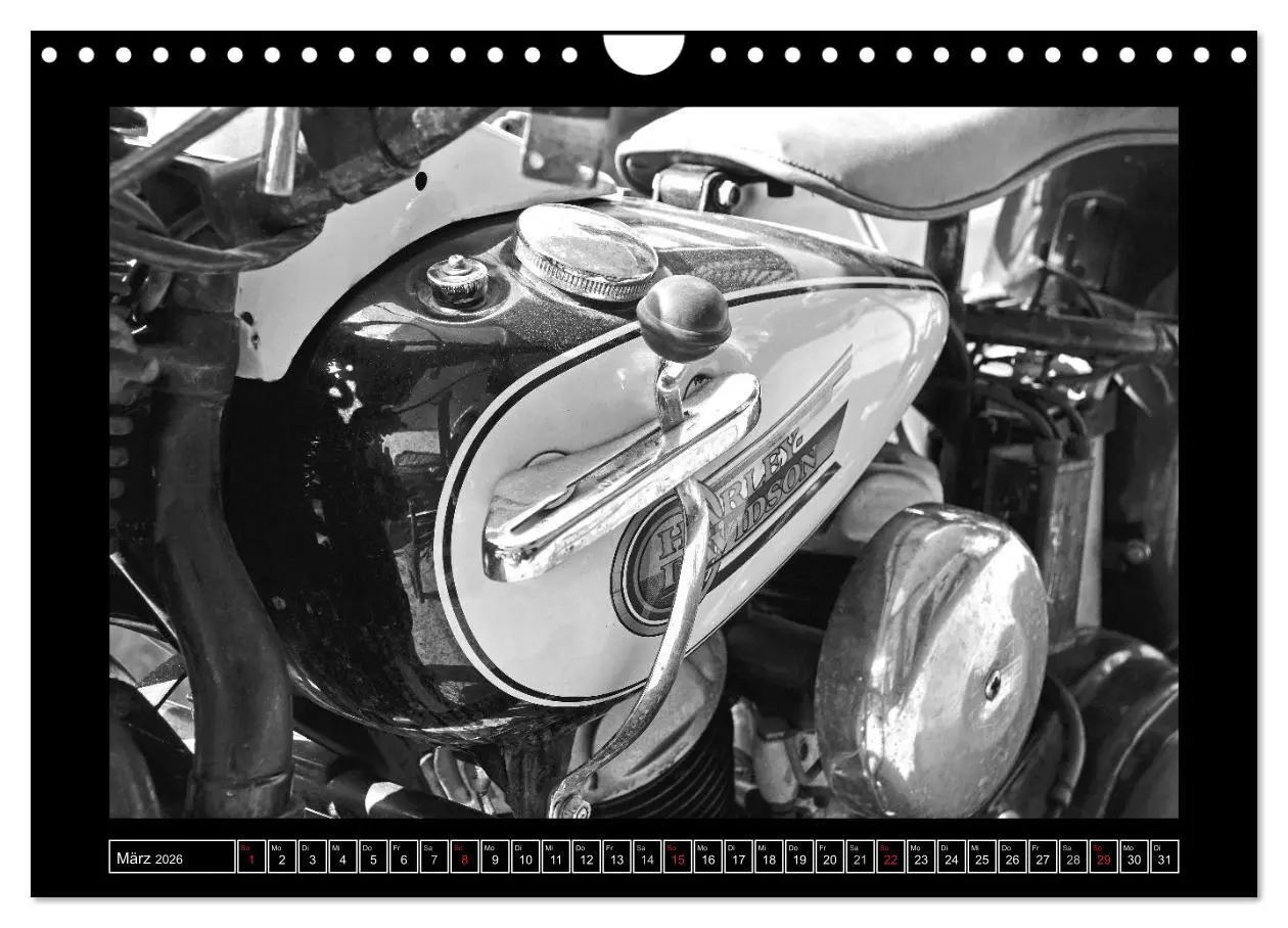 Bild: 9783457872413 | Harley Davidson WLA 750 in Schwarzweiss (Wandkalender 2026 DIN A4...