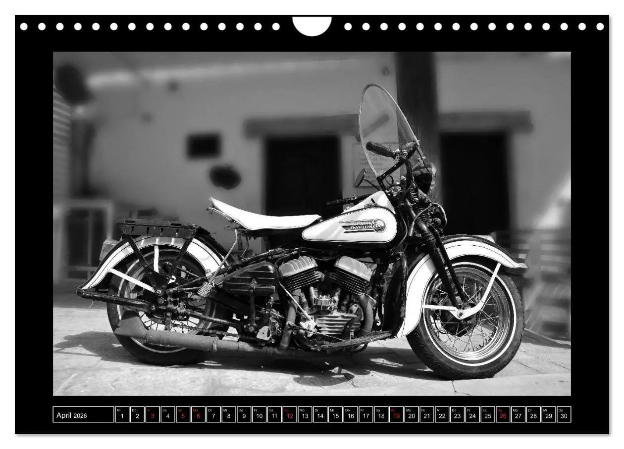 Bild: 9783457872413 | Harley Davidson WLA 750 in Schwarzweiss (Wandkalender 2026 DIN A4...