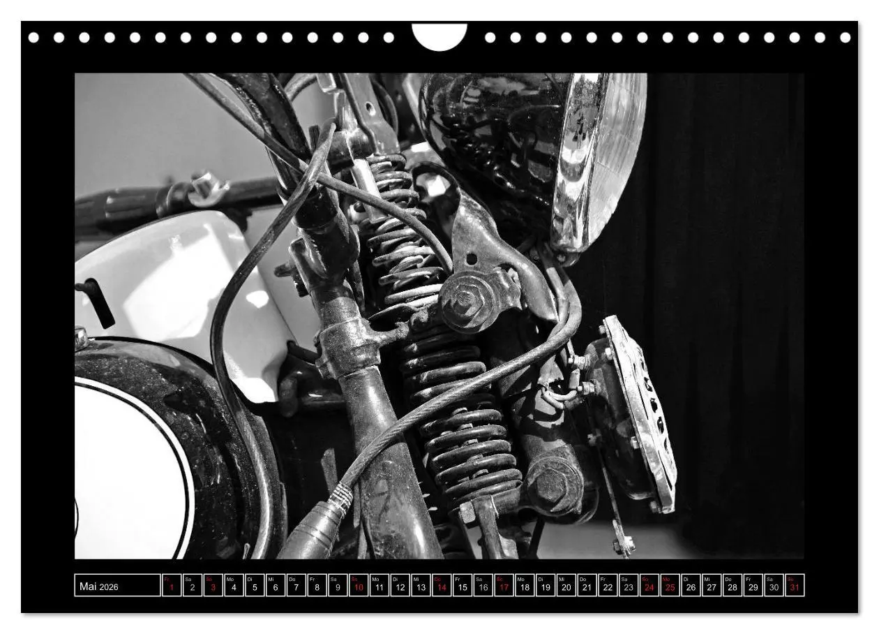Bild: 9783457872413 | Harley Davidson WLA 750 in Schwarzweiss (Wandkalender 2026 DIN A4...