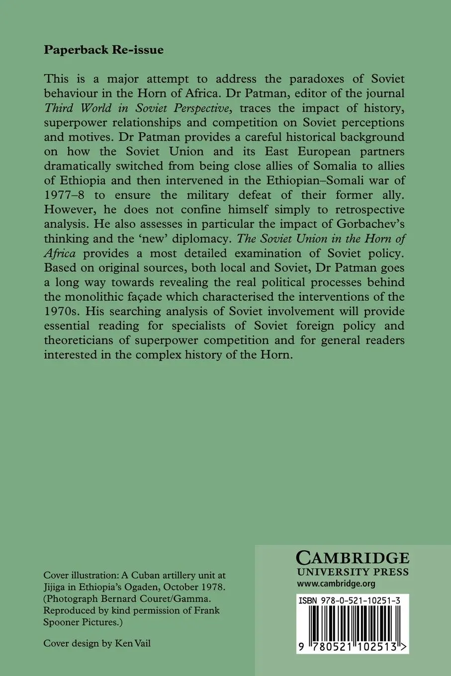 Rückseite: 9780521102513 | The Soviet Union in the Horn of Africa | Robert G. Patman | Buch