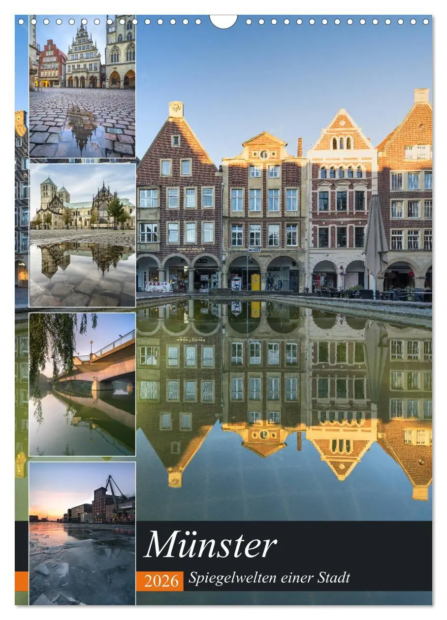 Cover: 9783516402513 | Münster - Spiegelwelten einer Stadt (Wandkalender 2026 DIN A3...