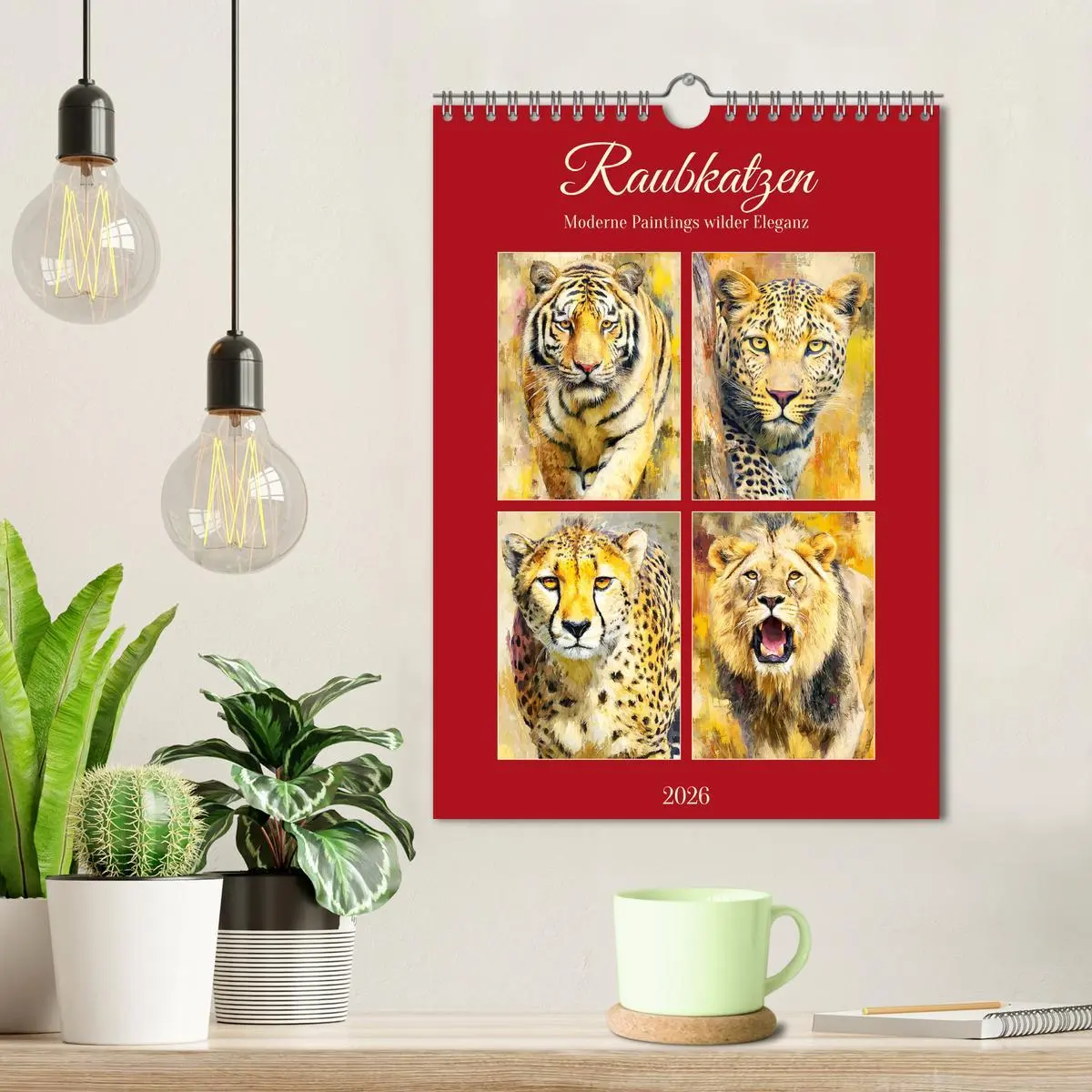 Bild: 9783516642513 | Raubkatzen. Moderne Paintings wilder Eleganz (Wandkalender 2026 DIN...