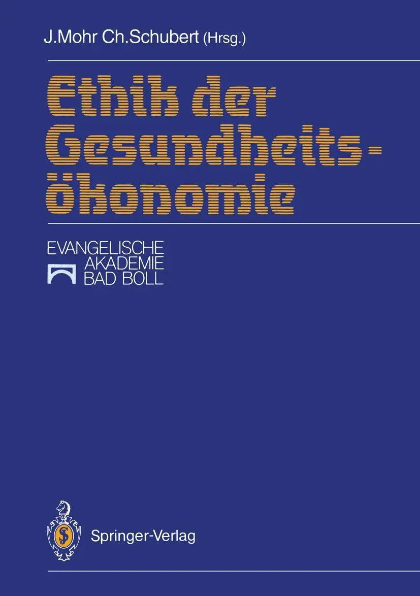 Cover: 9783540542513 | Ethik der Gesundheitsökonomie | Christoph Schubert (u. a.) | Buch