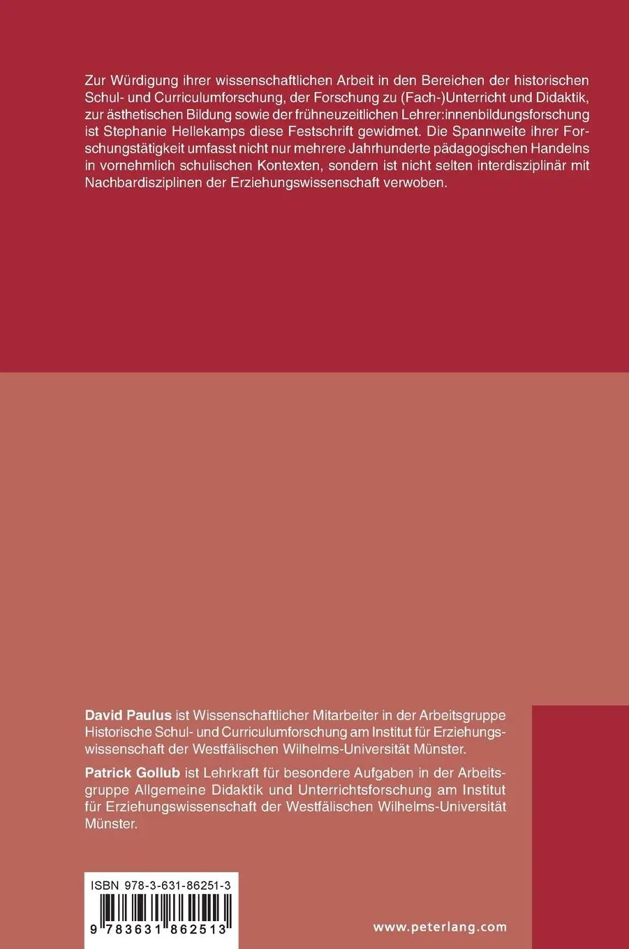 Rückseite: 9783631862513 | Reisen durch die Pädagogik und Bildung | David Paulus (u. a.) | Buch