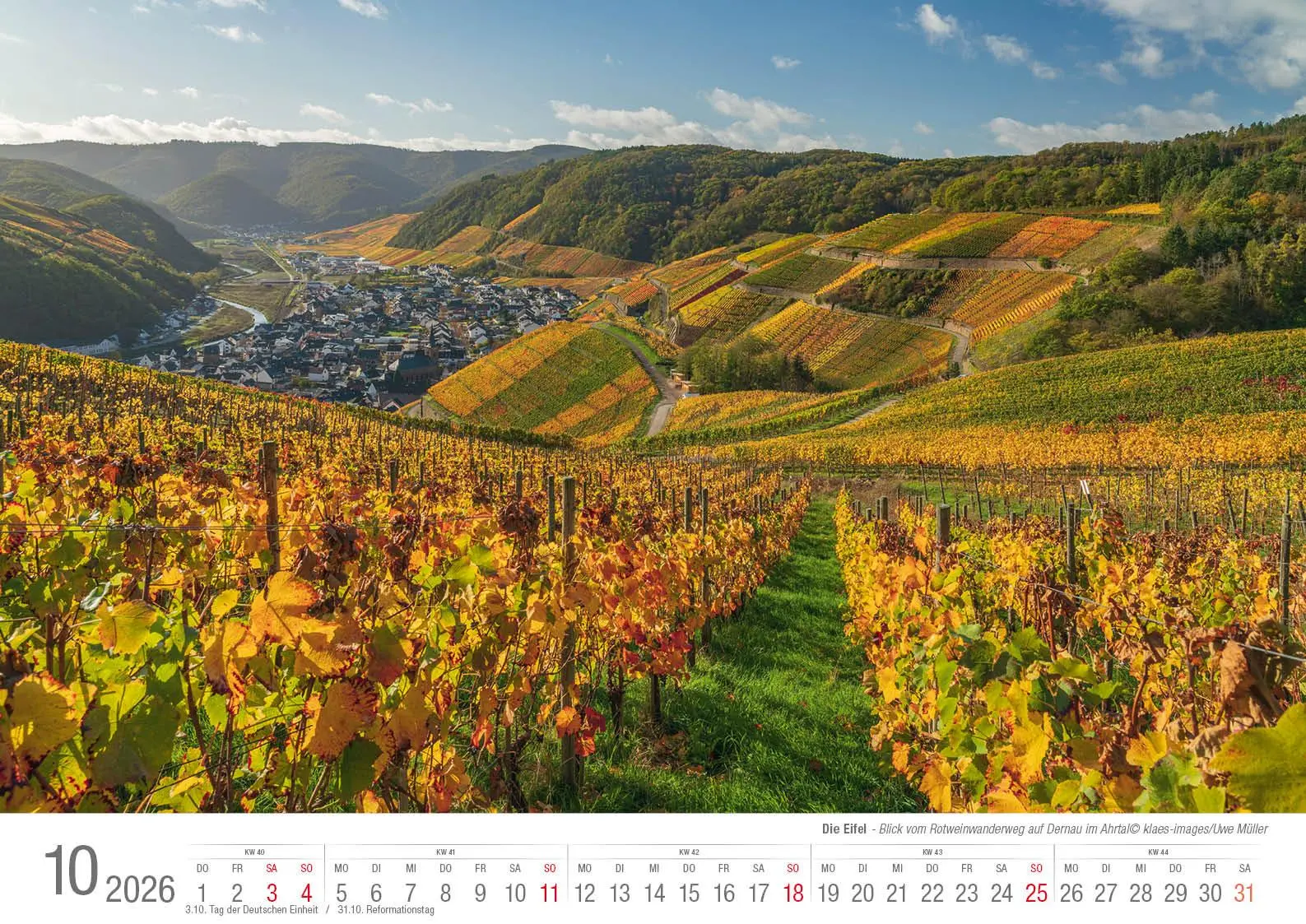 Bild: 9783965352513 | Eifel 2026 Bildkalender A3 Spiralbindung | Holger Klaes | Kalender