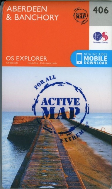 Aberdeen & Banchory Map | Weatherproof | Deeside Way | Ordnance Survey | OS Explorer Active Map 406 | Scotland | Walks | Hiking | Maps | Adventure