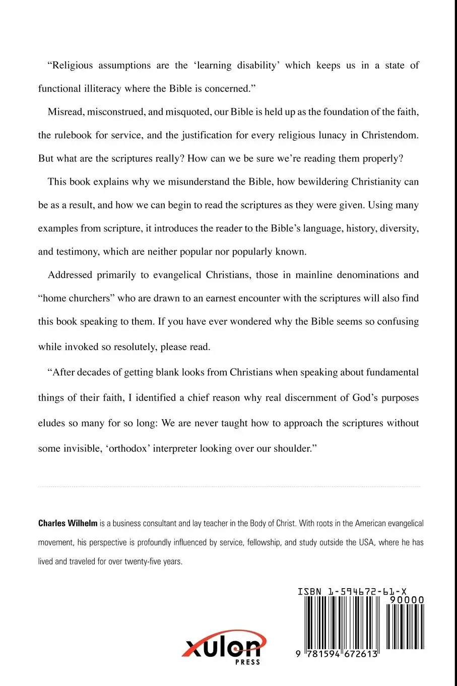 Rückseite: 9781594672613 | Biblical Dyslexia | Charles J. Wilhelm | Taschenbuch | Englisch | 2004