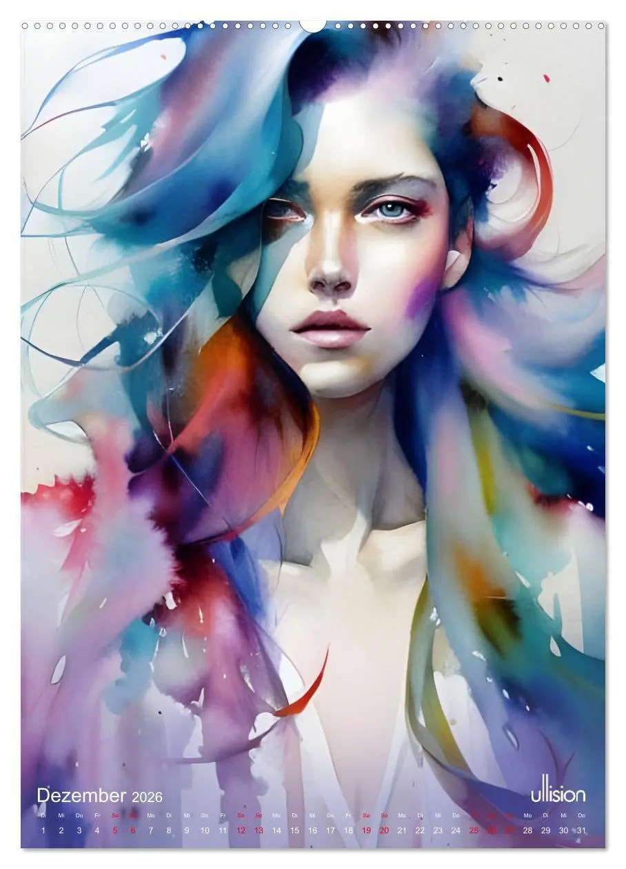 Bild: 9783516322613 | WILD FREI SCHÖN Aquarell-Portraits (Wandkalender 2026 DIN A2 hoch),...