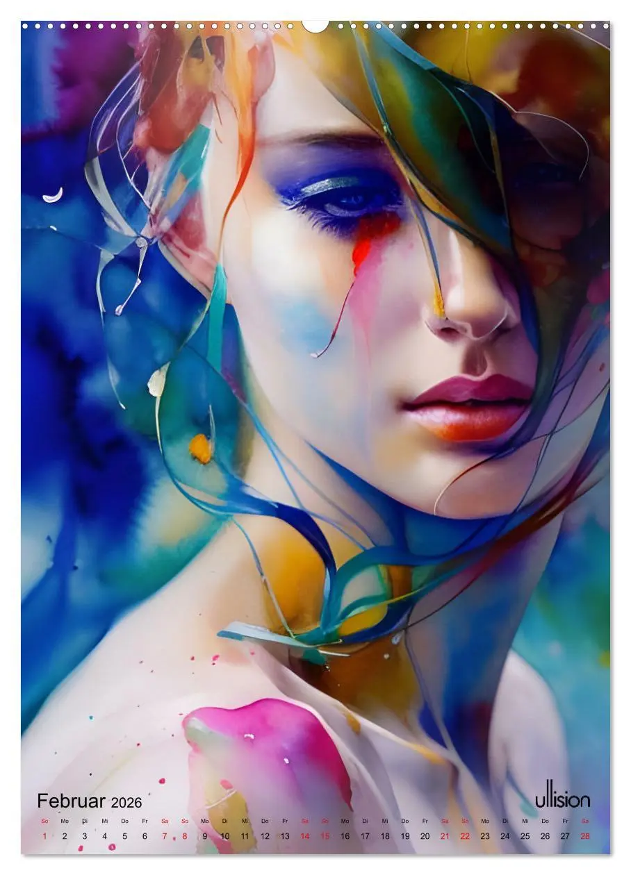 Bild: 9783516322613 | WILD FREI SCHÖN Aquarell-Portraits (Wandkalender 2026 DIN A2 hoch),...