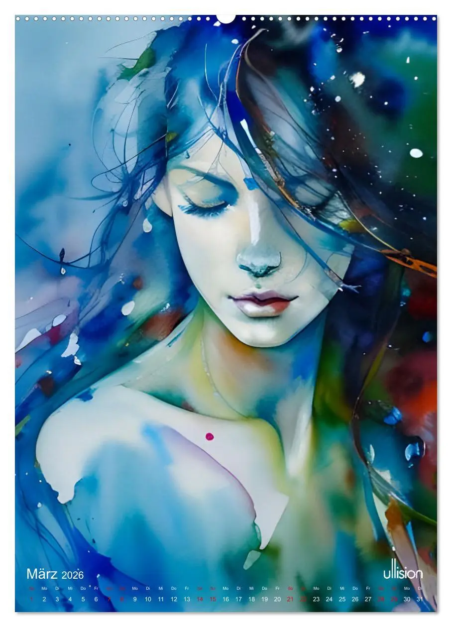 Bild: 9783516322613 | WILD FREI SCHÖN Aquarell-Portraits (Wandkalender 2026 DIN A2 hoch),...