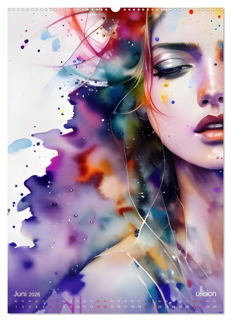 Bild: 9783516322613 | WILD FREI SCHÖN Aquarell-Portraits (Wandkalender 2026 DIN A2 hoch),...