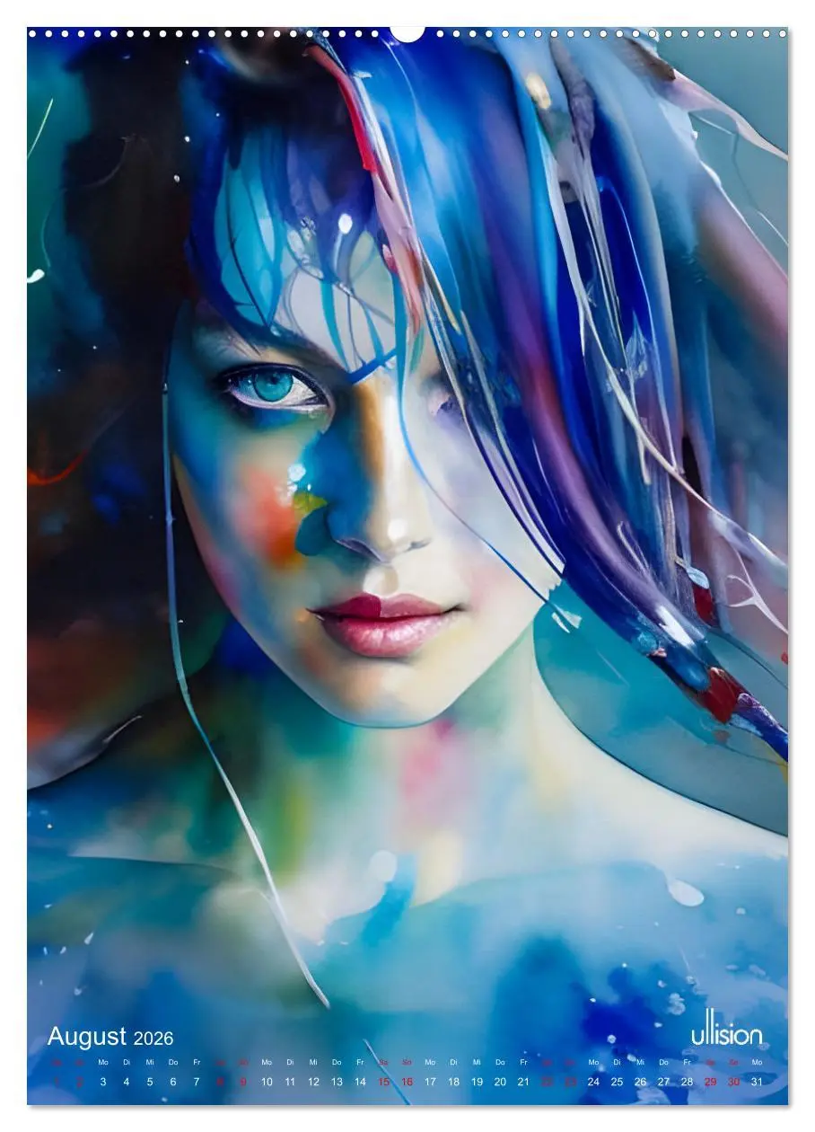 Bild: 9783516322613 | WILD FREI SCHÖN Aquarell-Portraits (Wandkalender 2026 DIN A2 hoch),...