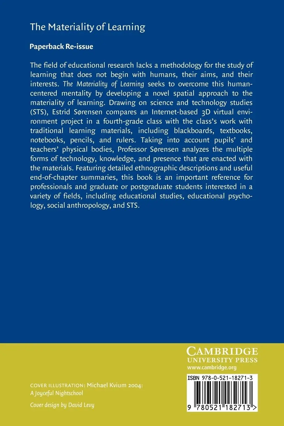 Rückseite: 9780521182713 | The Materiality of Learning | Estrid Sorensen (u. a.) | Taschenbuch