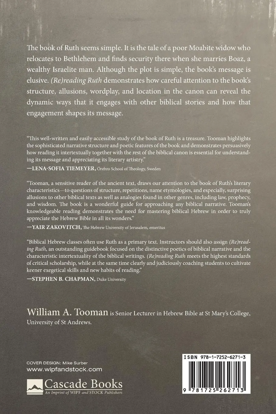 Rückseite: 9781725262713 | (Re)reading Ruth | William A. Tooman (u. a.) | Taschenbuch | Englisch