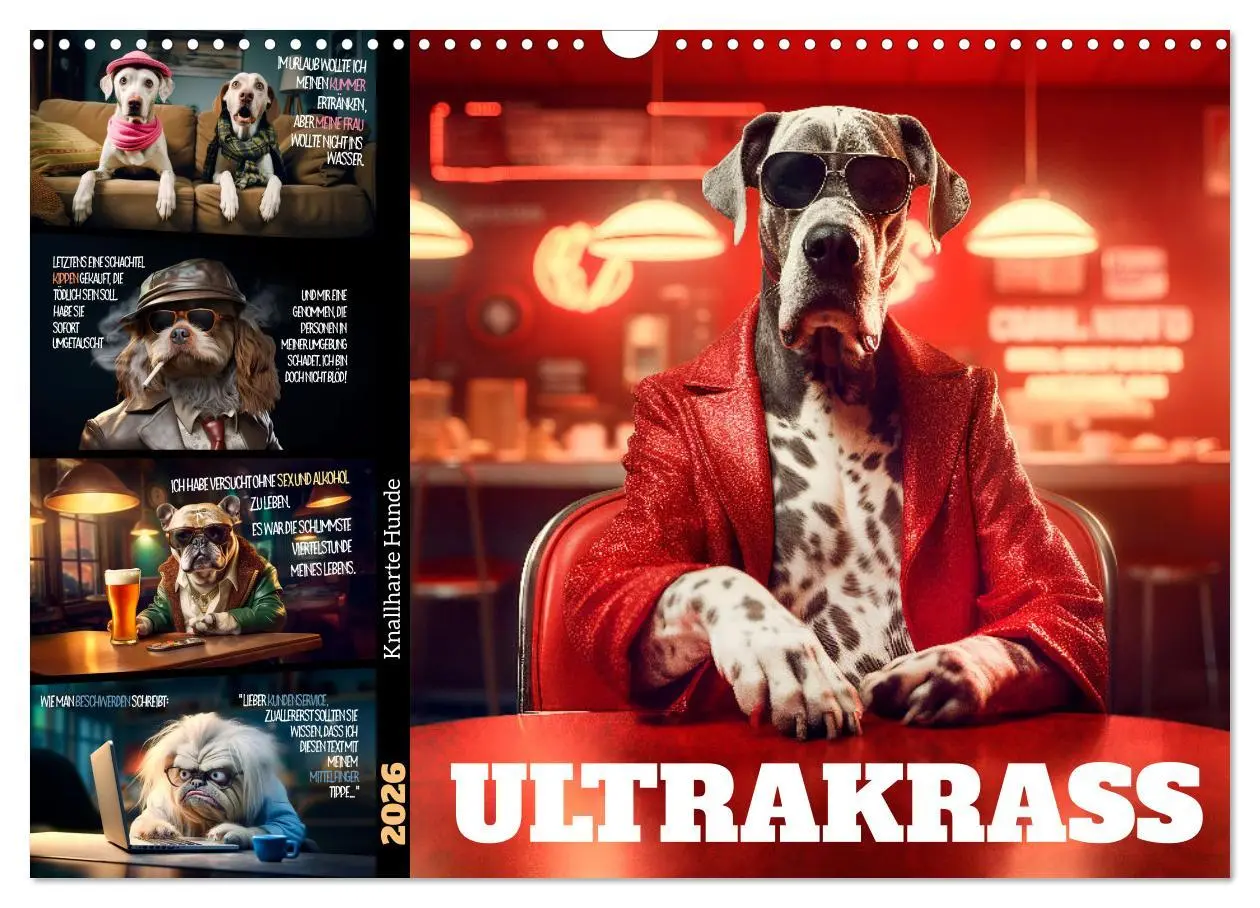 Cover: 9783457462713 | ULTRAKRASS Knallharte Hunde (Wandkalender 2026 DIN A3 quer),...