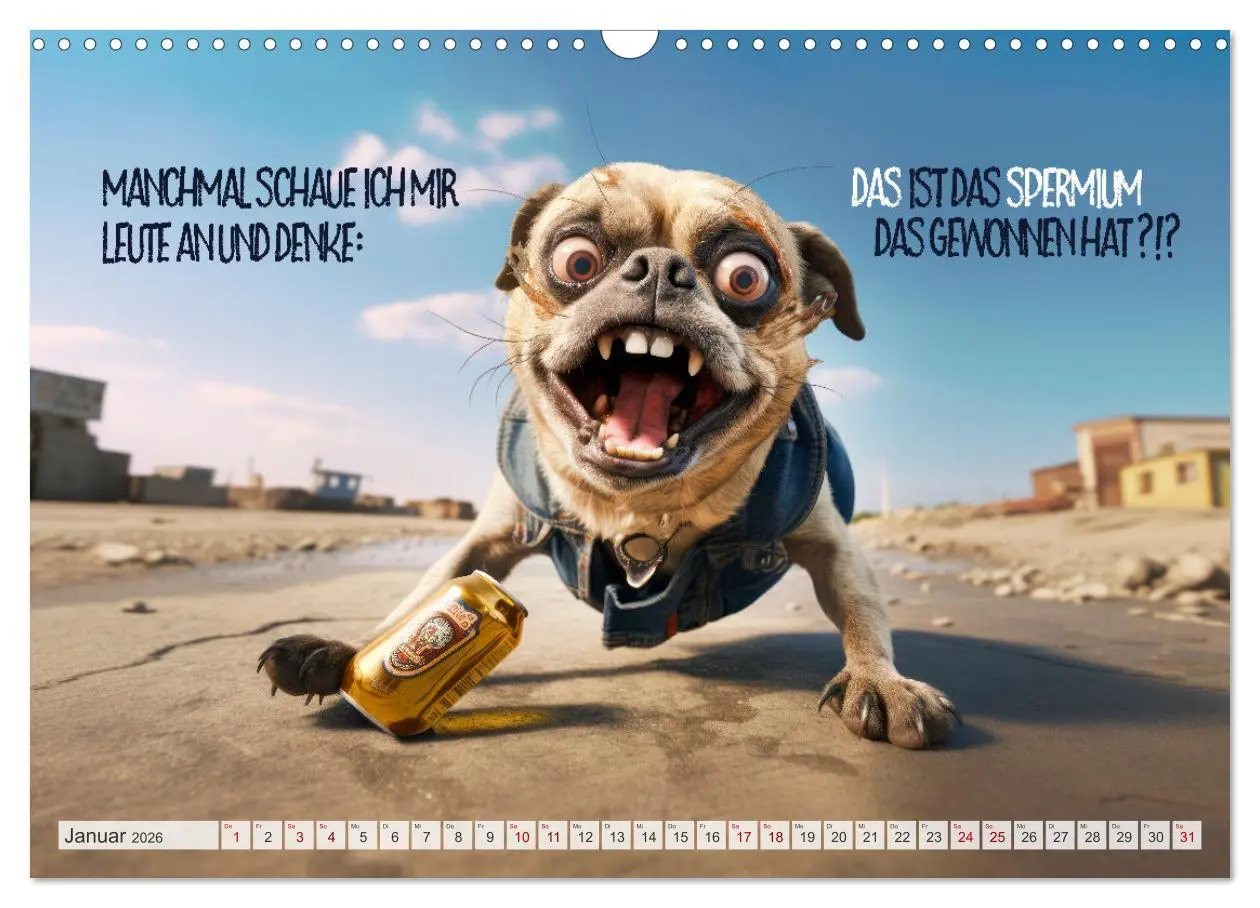 Bild: 9783457462713 | ULTRAKRASS Knallharte Hunde (Wandkalender 2026 DIN A3 quer),...