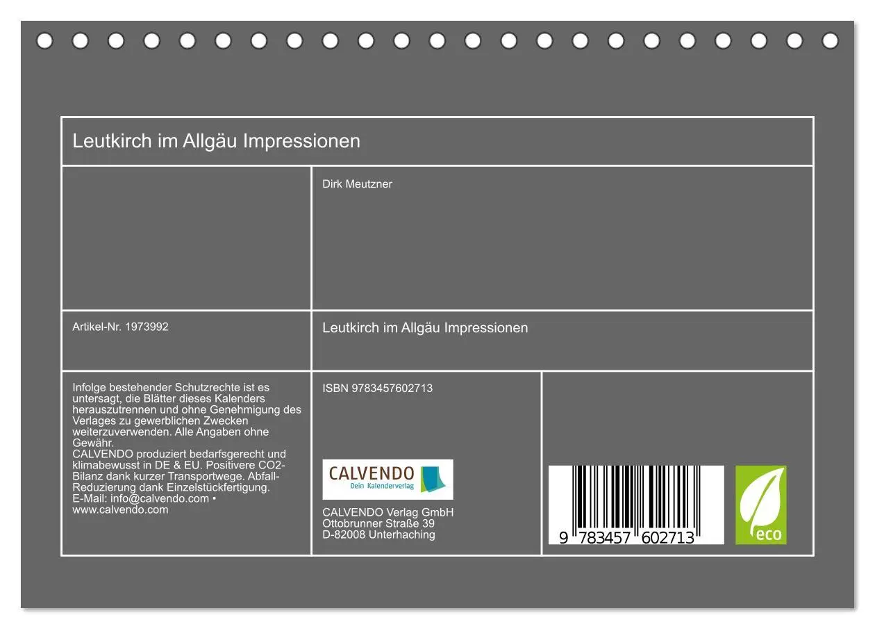 Bild: 9783457602713 | Leutkirch im Allgäu Impressionen (Tischkalender 2026 DIN A5 quer),...