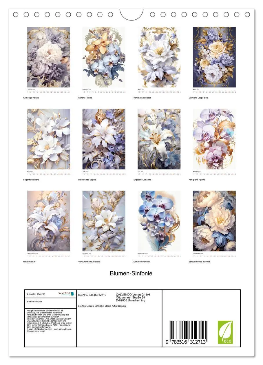 Bild: 9783516312713 | Blumen-Sinfonie (Wandkalender 2026 DIN A4 hoch), CALVENDO...