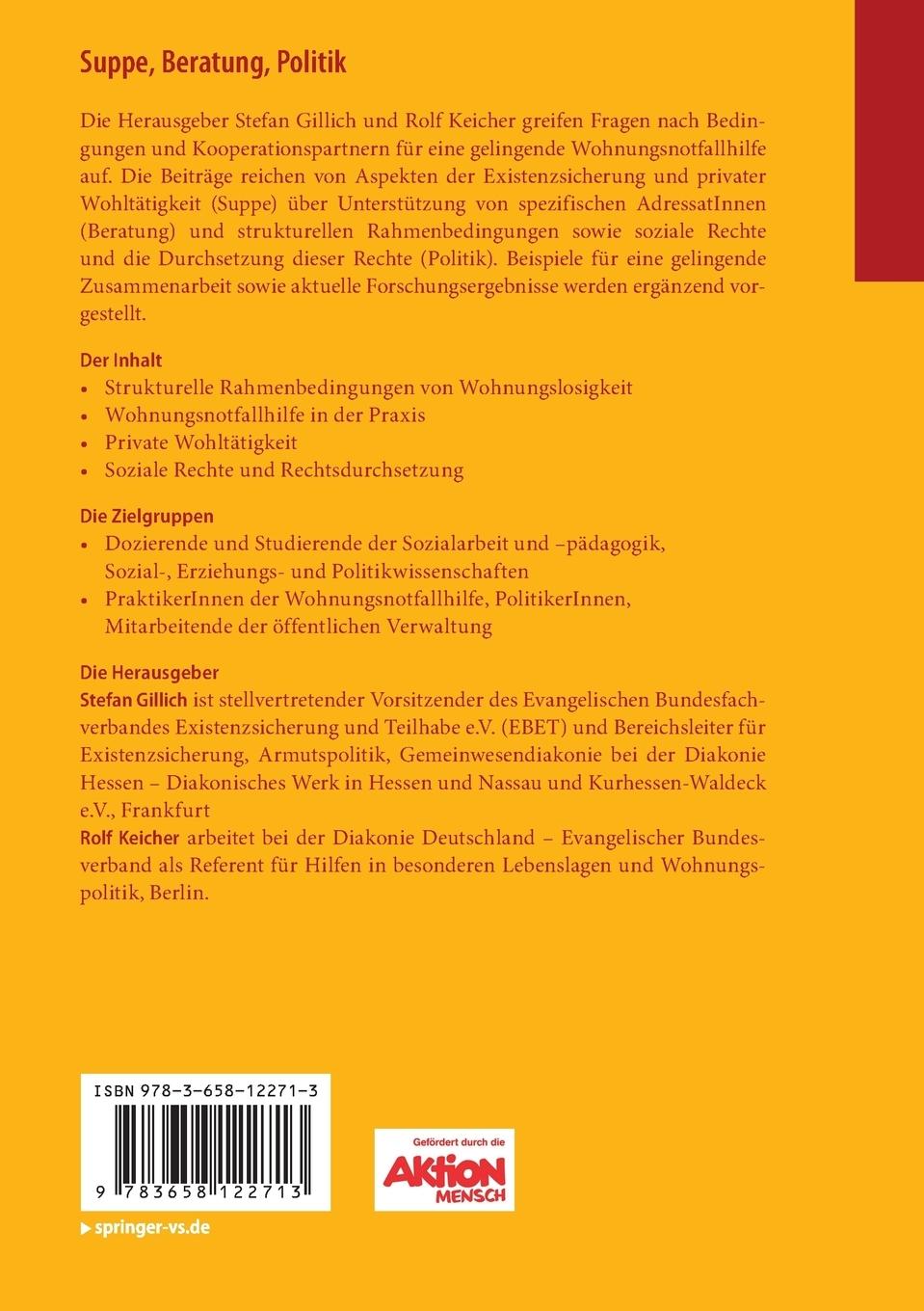 Rückseite: 9783658122713 | Suppe, Beratung, Politik | Rolf Keicher (u. a.) | Taschenbuch | viii