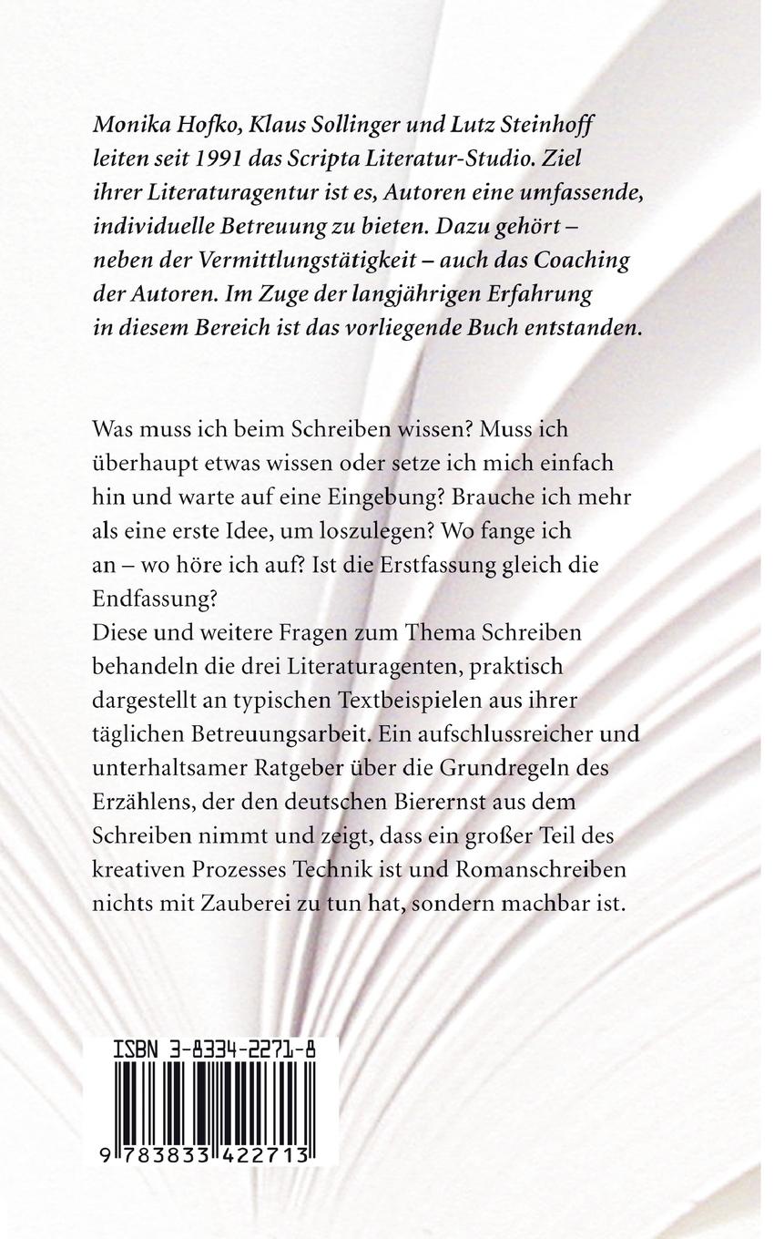 Rückseite: 9783833422713 | Romanwerkstatt | Das Handwerk des kreativen Schreibens | Hofko (u. a.)