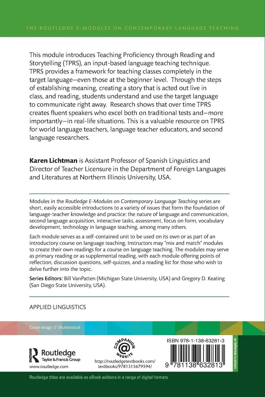 Rückseite: 9781138632813 | Teaching Proficiency Through Reading and Storytelling (TPRS) | Buch