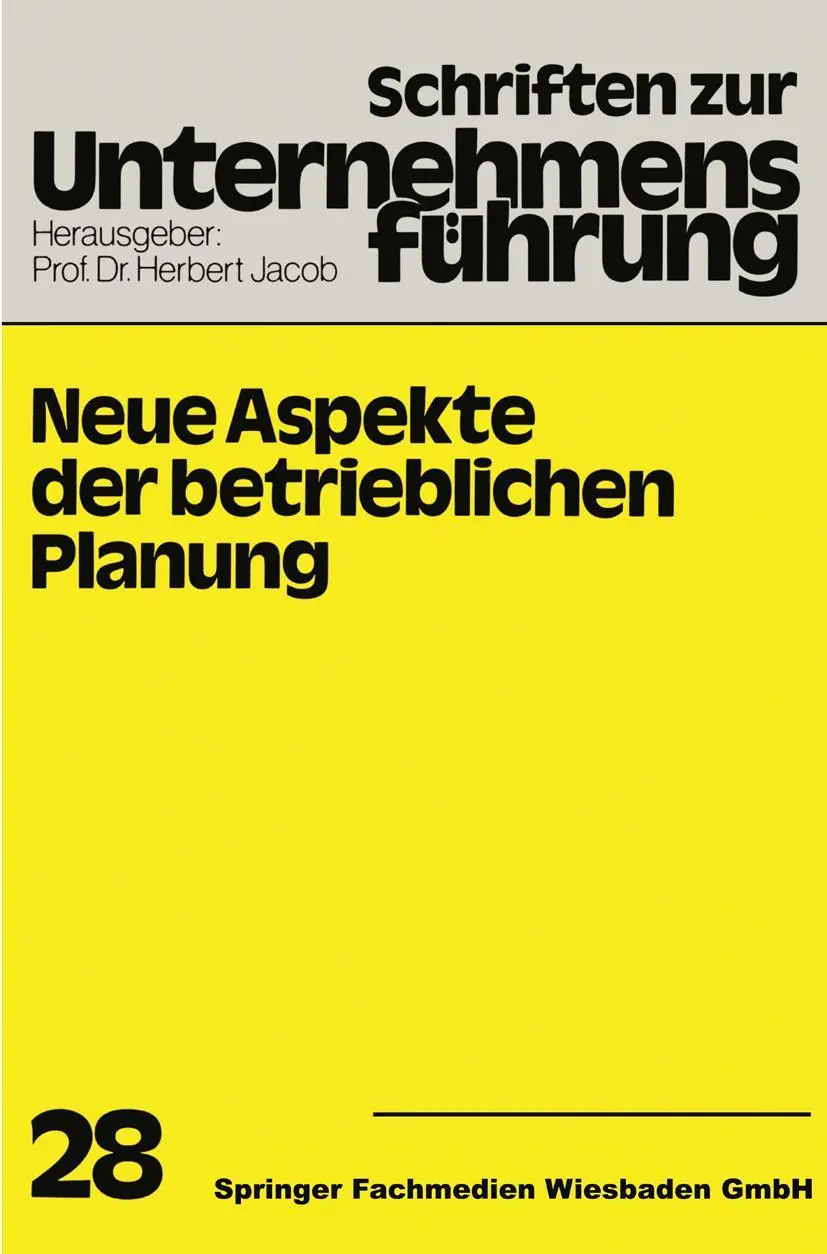Cover: 9783409792813 | Neue Aspekte der betrieblichen Planung | H. Jacob | Taschenbuch | i