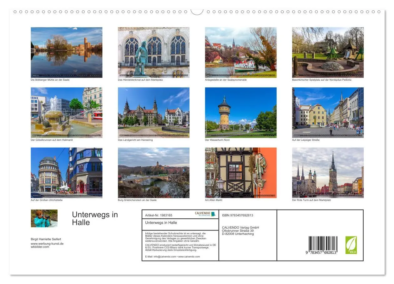 Bild: 9783457692813 | Unterwegs in Halle (hochwertiger Premium Wandkalender 2026 DIN A2...