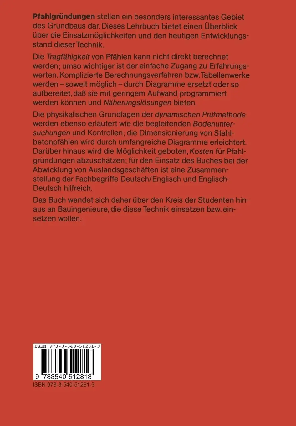 Rückseite: 9783540512813 | Pfahlgründungen | Dimitrios Kolymbas | Taschenbuch | viii | Deutsch