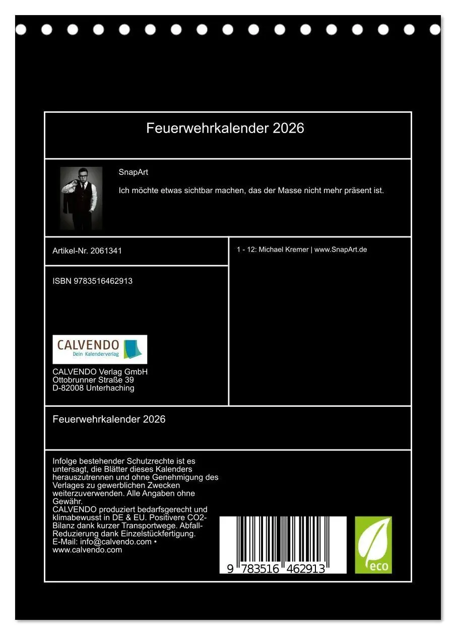 Bild: 9783516462913 | Feuerwehrkalender 2026 (Tischkalender 2026 DIN A5 hoch), CALVENDO...