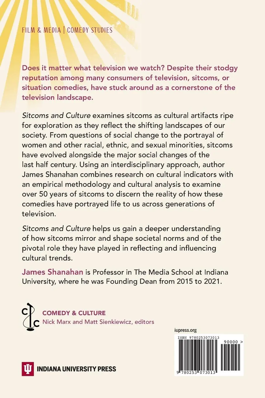 Rückseite: 9780253073013 | Sitcoms and Culture | James Shanahan | Taschenbuch | Englisch | 2025
